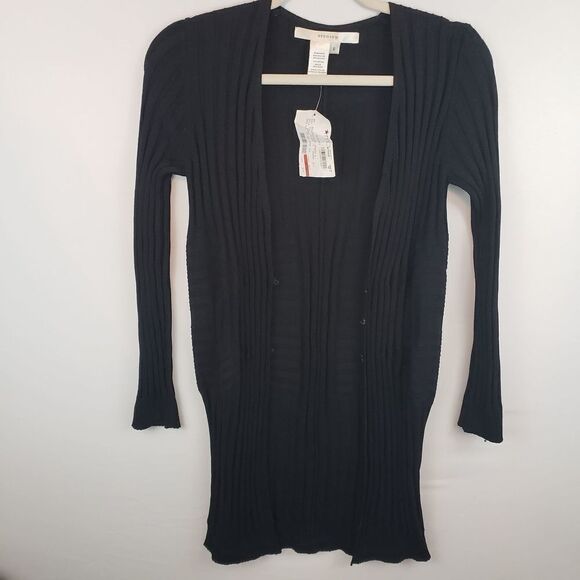 Studio M Long Sleeve Black Long Cardigan Size S - Picture 1 of 7
